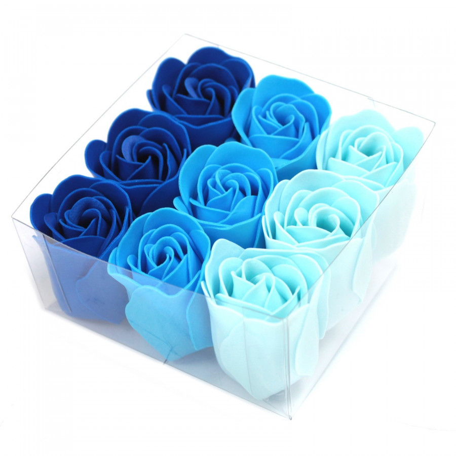 Seifenblumen, blaue Rosen