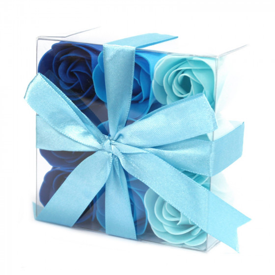 Seifenblumen Set, blaue Rosen