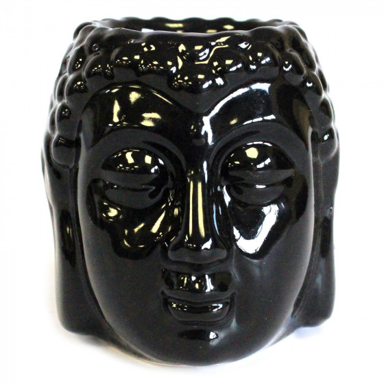 Duftlampe aus Keramik - Buddha - schwarz