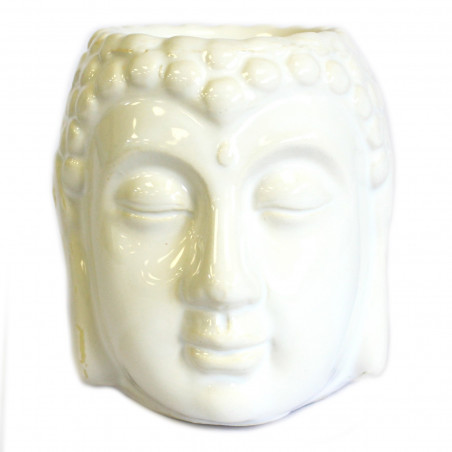 Duftlampe aus Keramik - Buddha - weiß