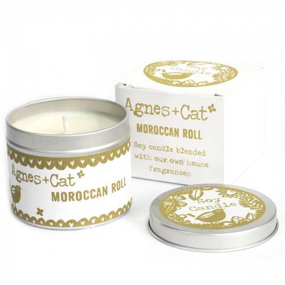 Sojawachskerze Tin Candle - Agnes + Cat "Moroccan Roll"
