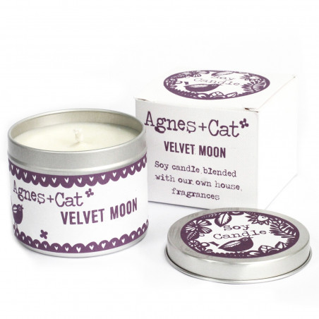 Sojawachskerze Tin Candle - Agnes + Cat "Velvet Moon"