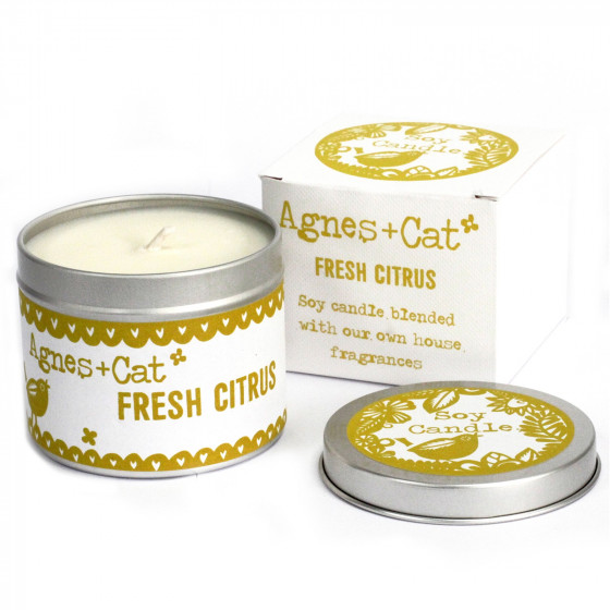 Sojawachskerze Tin Candle - Agnes + Cat "Fresh Citrus"