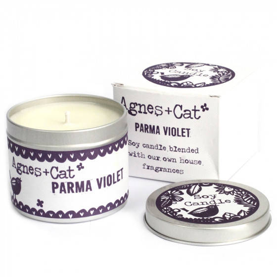 Sojawachskerze Tin Candle - Agnes & Cat "Parma Violet"