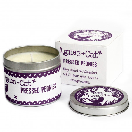 Sojawachskerze Tin Candle - Agnes + Cat "Peonies"