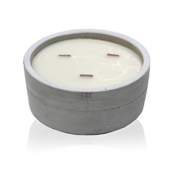 Betonkerze mit Holzdocht - Crushed Vanilla & Orange