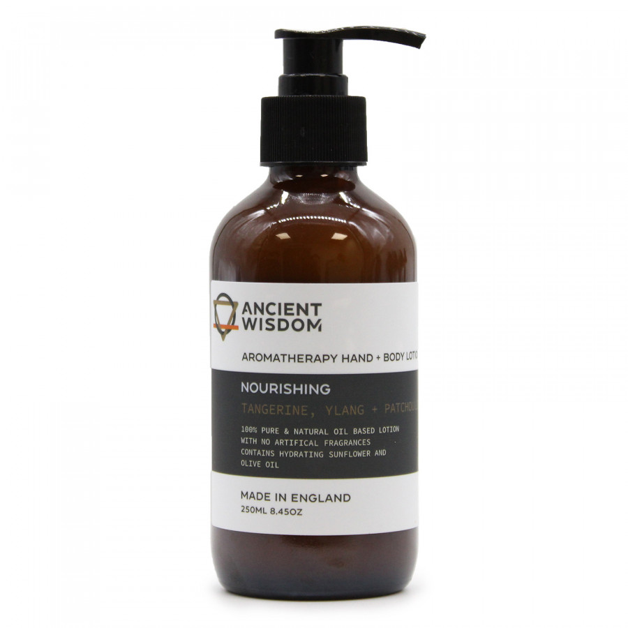 Aromatherapie, Hand- und Körperlotion, Mandarine, Ylang Ylang, Patschuli Aromatherapie, Hand- und Körperlotion, Mandarine, Ylang Ylang, Patschuli