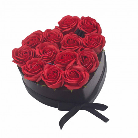 Seifenblumen als Bouquet - Rote Rosen - 13 Stück