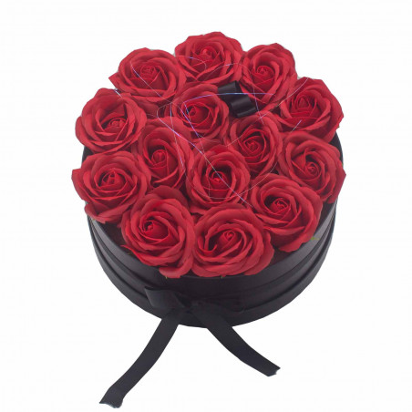 Seifenblumen als Bouquet - Rote Rosen - 14 Stück