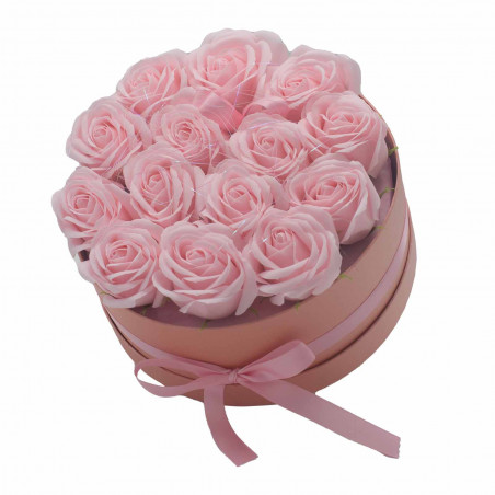 Seifenblumen als Bouquet - Rosa Rosen - 14 Stück