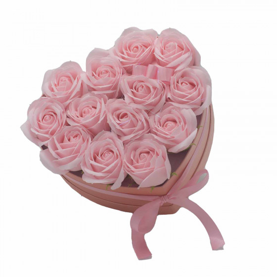 Seifenblumen als Bouquet - Rosa Rosen - 13 Stück