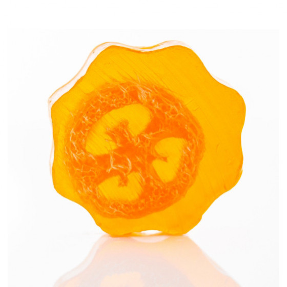 Blumen Peelingseife mit Luffa - Orange