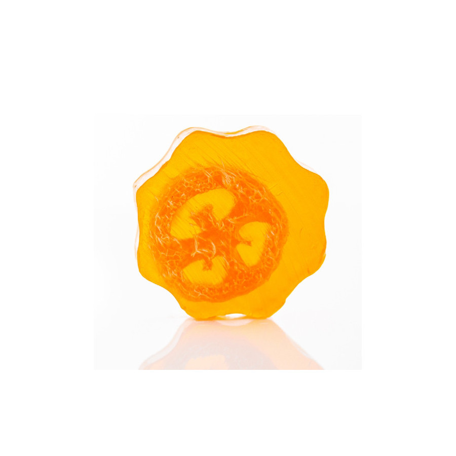 Blumen Peelingseife mit Luffa - Orange