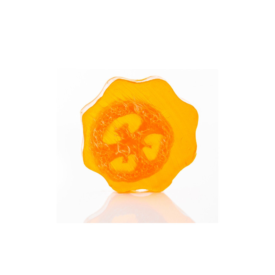 Blumen Peelingseife mit Luffa - Orange Blumen Peelingseife mit Luffa - Orange