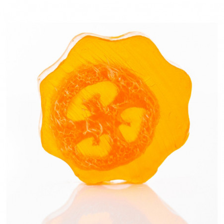 Blumen Peelingseifen mit Luffa - Orange