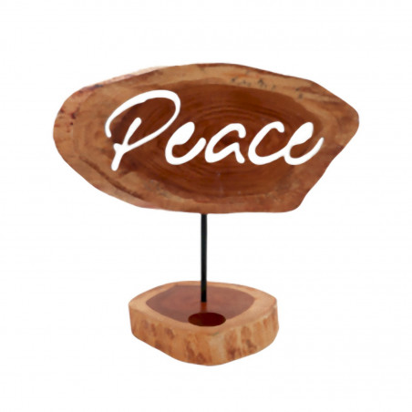 Kerzenhalter aus Holz - Peace