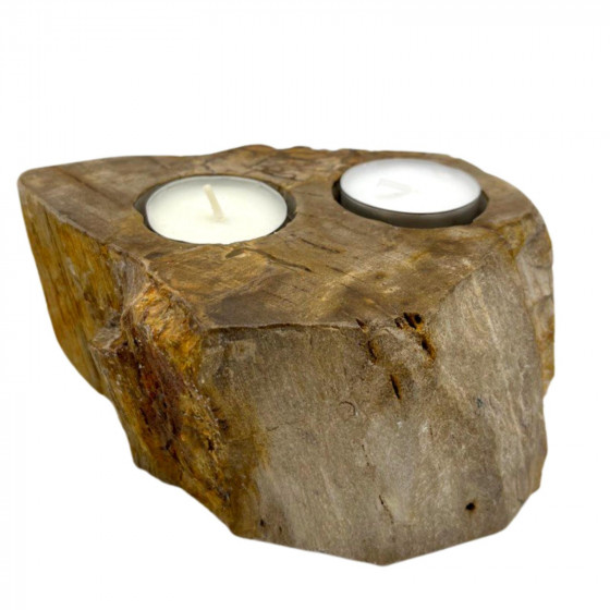 Kerzenhalter aus versteinertem Holz - Double
