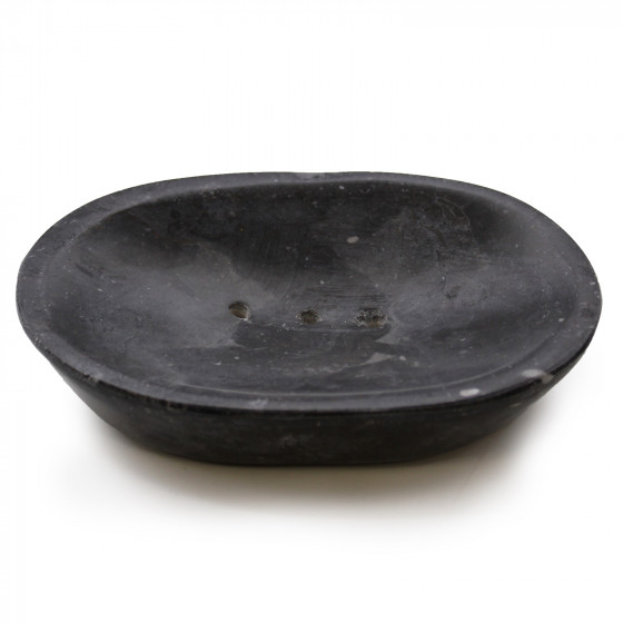 Seifenschale aus schwarzem Marmor | oval