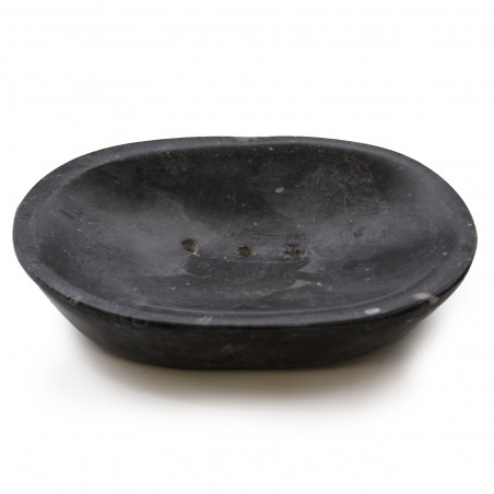 Seifenschale aus schwarzem Marmor - oval