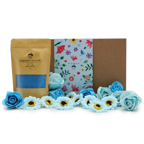 Wellness Bade-Set, Badesalz und Seifenblumen, Entspannung