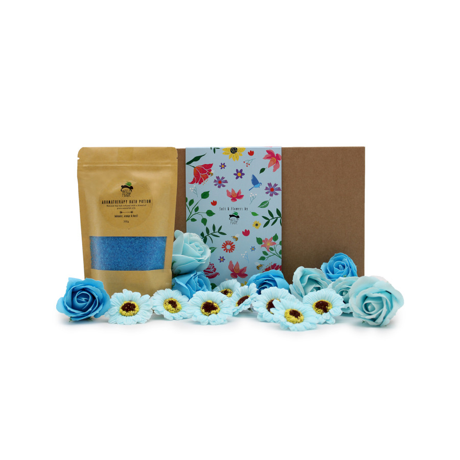 Wellness Bade-Set, Badesalz und Seifenblumen, Entspannung Wellness Bade-Set, Badesalz und Seifenblumen, Entspannung