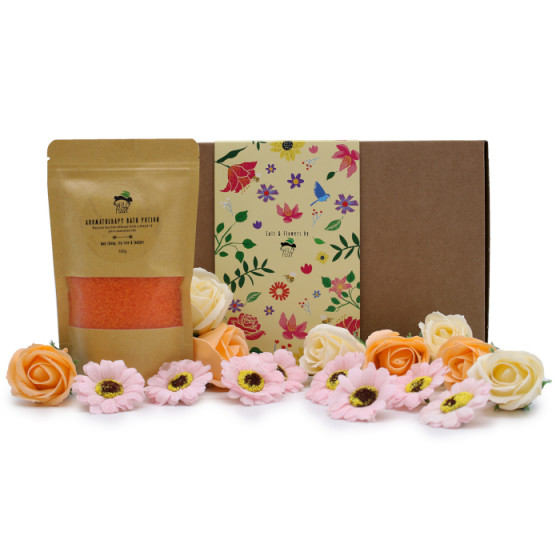 Wellness Bade-Set, Badesalz und Seifenblumen, Detox