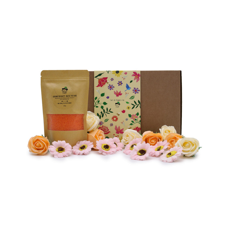 Wellness Bade-Set, Badesalz und Seifenblumen, Klarheit