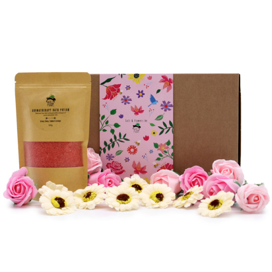 Wellness Bade-Set - Badesalz & Seifenblumen | Passion