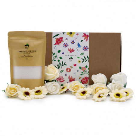 Wellness Bade-Set Badesalz & Seifenblumen | Durchatmen