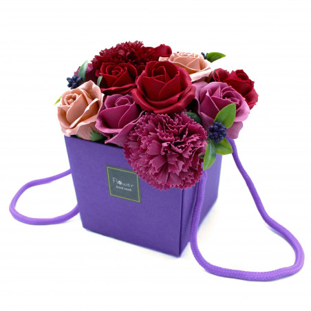 Seifenblumenstrauß als Bouquet - Lila Blumengarten