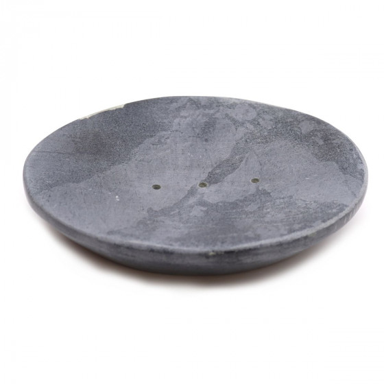 Seifenschale aus grauem Speckstein, oval