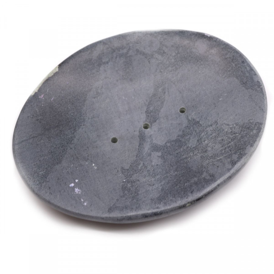 Seifenschale, grauer Speckstein, oval