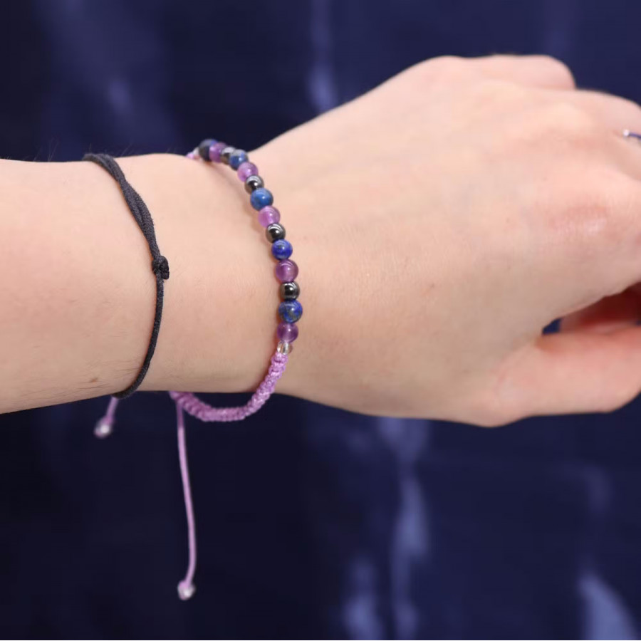 Sternzeichen Kerze mit Edelsteinarmband, Sternzeichen Wassermann