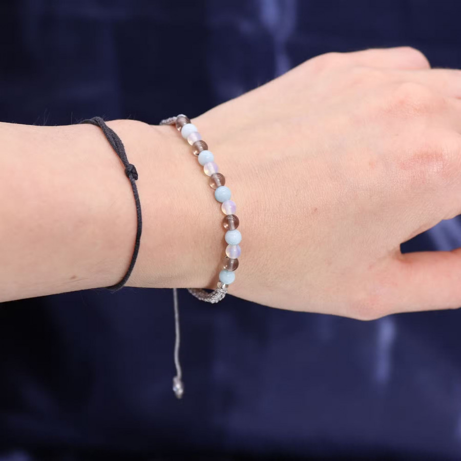 Sternzeichen Kerze  mit Edelsteinarmband, Sternzeichen Krebs
