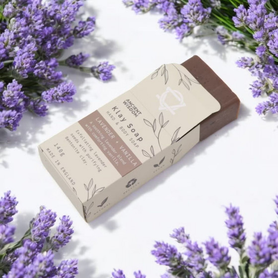 Clay Seife aus Aktivkohle - Lavendel und Vanille