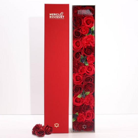 Seifenblumen Geschenkbox XXL | Rote Rosen