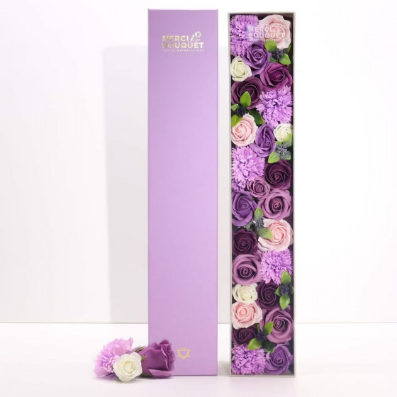 Seifenblumen Geschenkbox - Lila Blüten