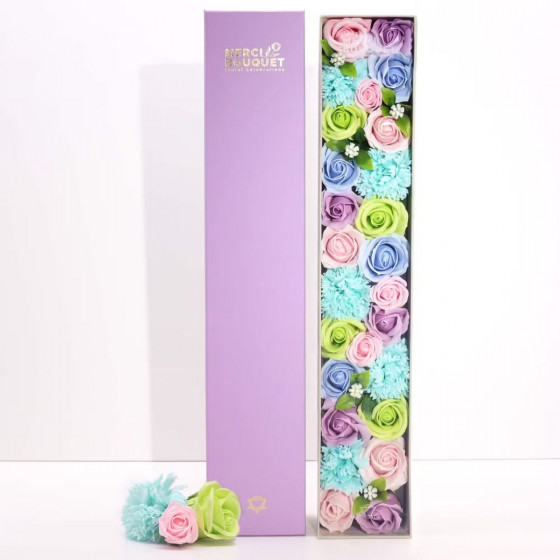 Seifenblumen Geschenkbox XXL | Pastell Rosen