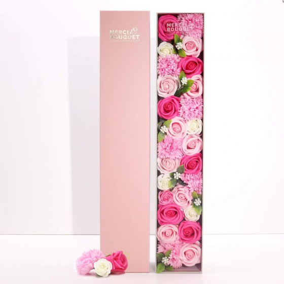 Seifenblumen Geschenkbox - Rosa Rosen