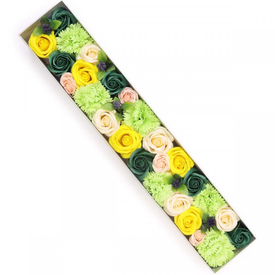 Seifenblumen - Grüne und gelbe Rosen