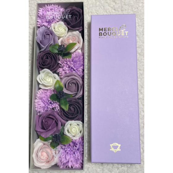 Seifenblumen Geschenkbox - Lila Rosen