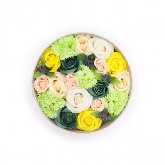 Seifenblumen - Grüne und gelbe Rosen
