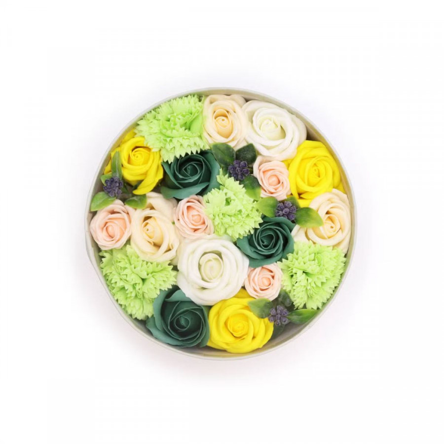 Seifenblumen - Grüne und gelbe Rosen