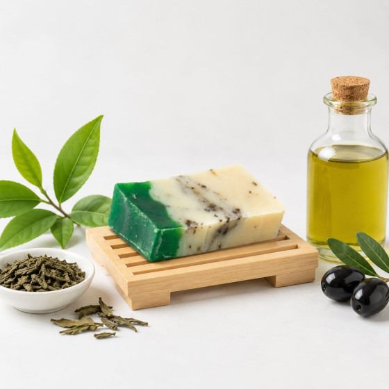 Handgemachte Olivenölseife, Grüner Tee