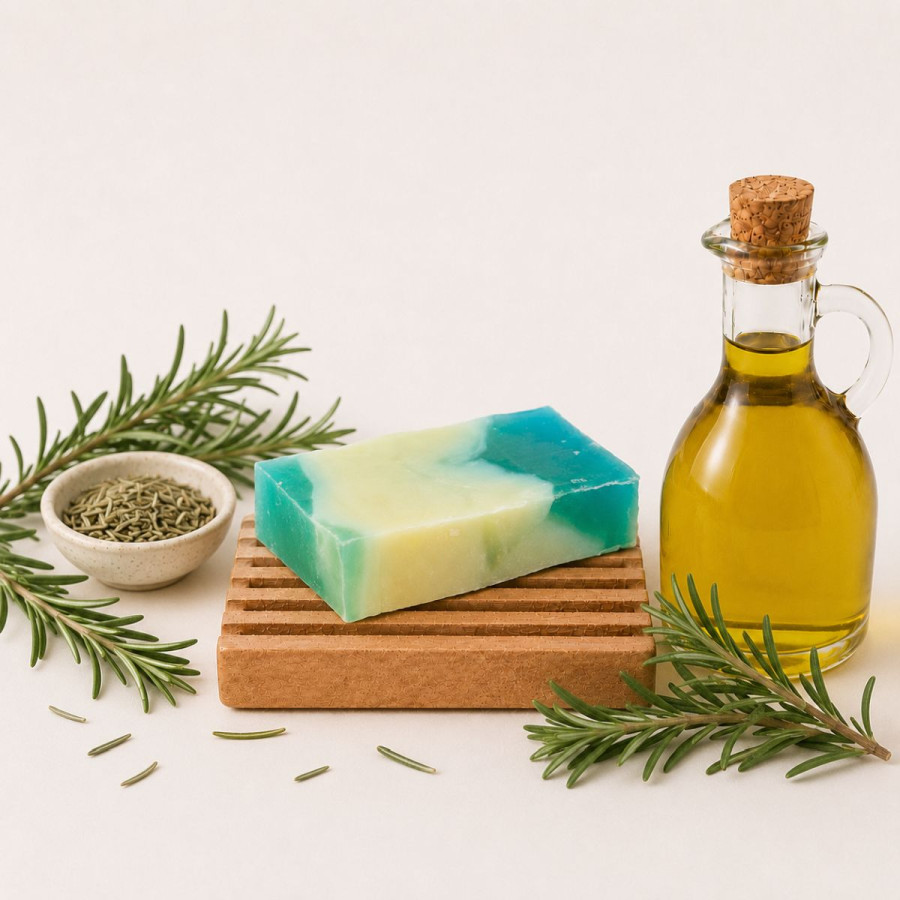 Handgemachte Olivenölseife mit Rosmarin