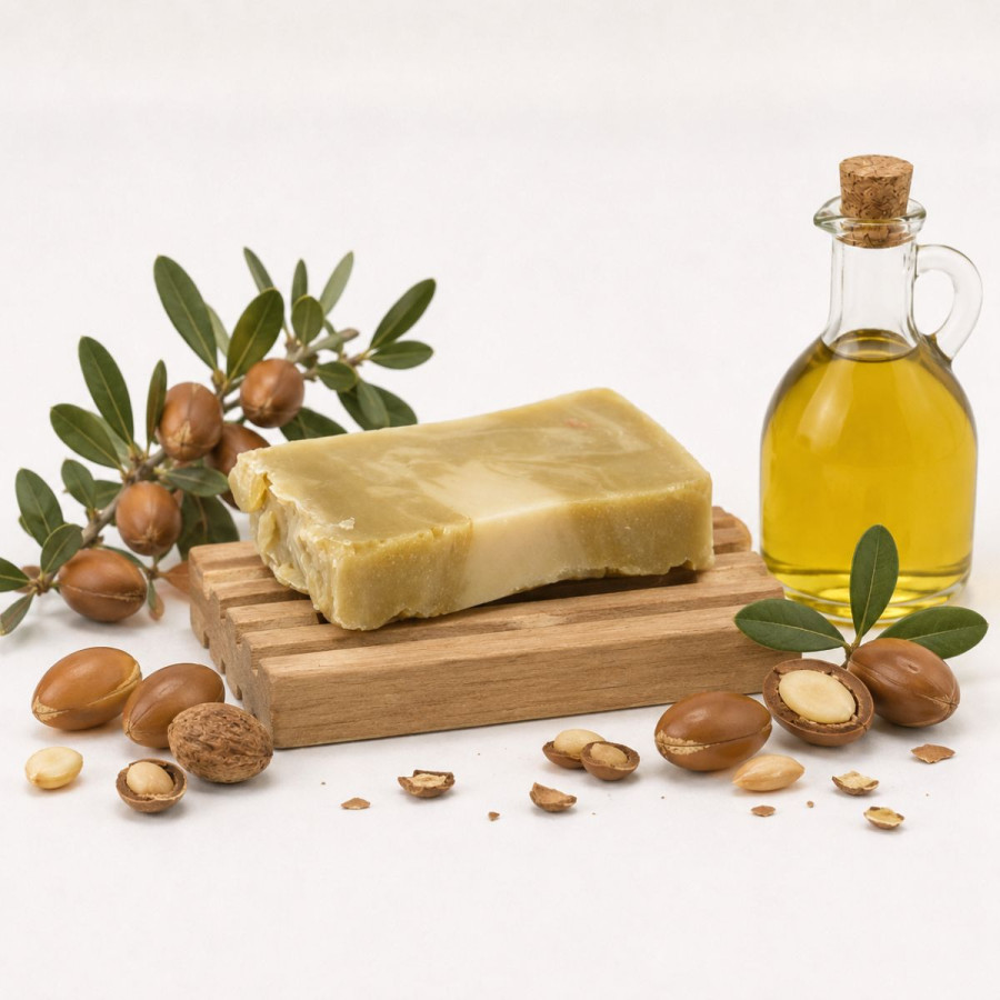 Handgemachte Olivenölseife mit Argan