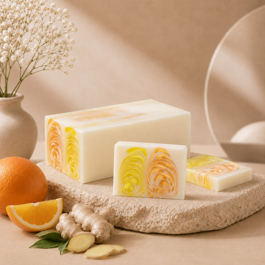 Handgemachte Seife mit Orange-Ingwer-Duft