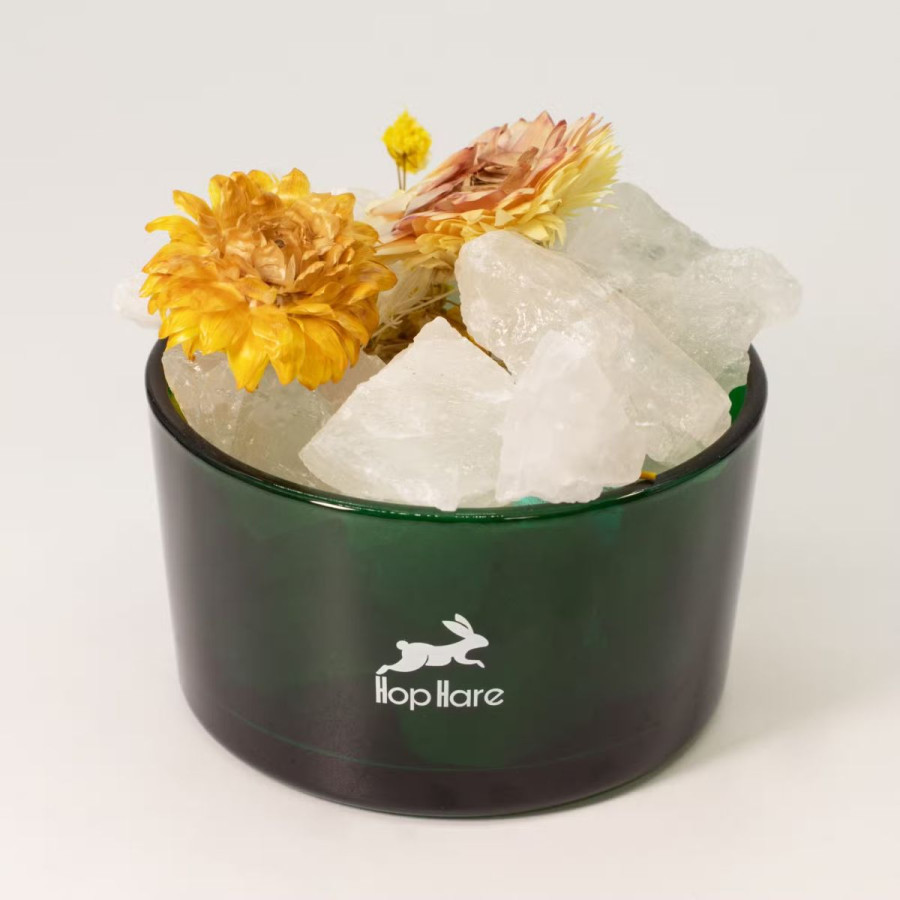 Duftlampe mit Kristall und Blumen | der Löwe