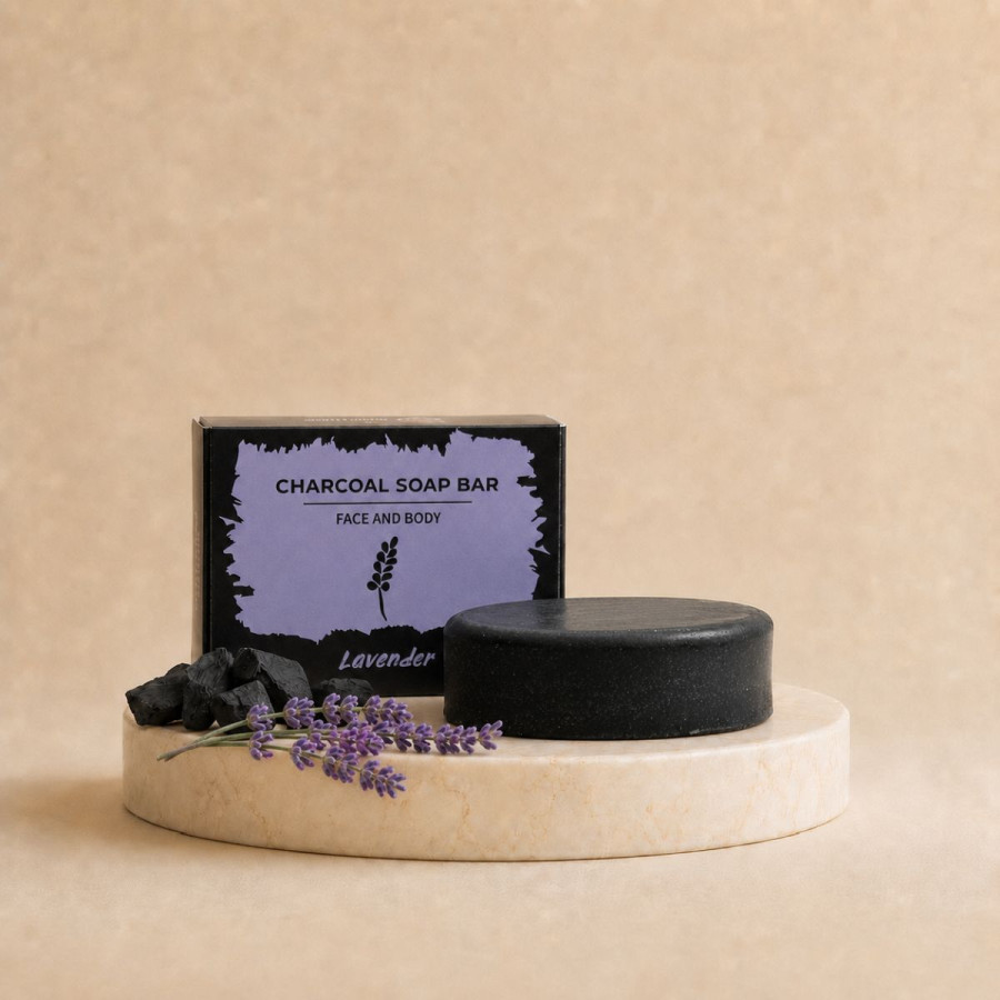 Kohleseife aus Aktivkohle | Lavendel