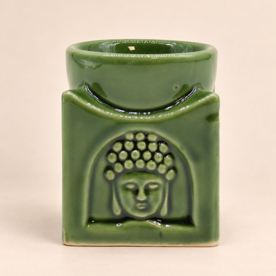 Duftlampe aus Keramik, Buddha, Farbe jadegrün